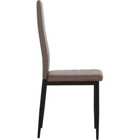 ΚΑΡΕΚΛΑ ΤΡΑΠΕΖΑΡΙΑΣ LADY HM0037.25 ΑΝΟΙΧΤΟ ΚΡΕΜ PU ΣΚΕΛΕΤΟΣ ΜΑΥΡΟΣ ΜΕΤΑΛ. (K/D) 42x44x95Υεκ (σετ 4 τεμαχίων) (Διάφορα χρώματα)