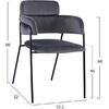 ΠΟΛΥΘΡΟΝΑΚΙ KELSO HM8521.01 ΒΕΛΟΥΔΟ ΣΚΟΥΡΟ ΓΚΡΙ & ΜΑΥΡΟ ΜΕΤΑΛΛΙΚΟ ΣΚΕΛΕΤΟ 52,5x52x80 cm (σετ 2 τεμαχίων)