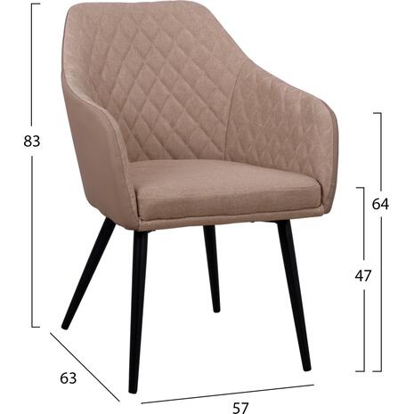 ΠΟΛΥΘΡΟΝΑΚΙ CHARLES HM8522.07 ΜΕ ΥΦΑΣΜΑ ΜΠΕΖ & PU ΜΠΕΖ 57x63x83Υ εκ. (σετ 2 τεμαχίων)