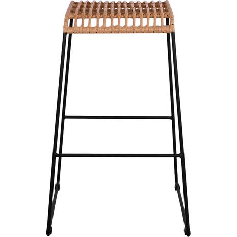 ΣΚΑΜΠΟ ΜΕΤΑΛΛΙΚΟ ALLEGRA HM5641 ΜΕ WICKER ΣΕ ΜΠΕΖ ΑΠΟΧΡΩΣΗ 49x50x76 εκ.