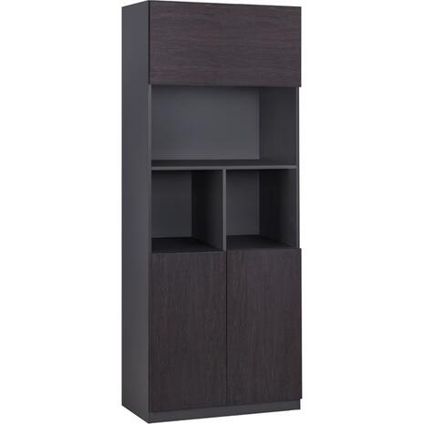 ΒΙΒΛΙΟΘΗΚΗ ΓΡΑΦΕΙΟΥ ΕΠΑΓΓΕΛΜΑΤΙΚΗ ROSEWOOD HM2089 ΜΕΛΑΜΙΝΗ ΓΚΡΙ-WENGE 80Χ40Χ200Υεκ.