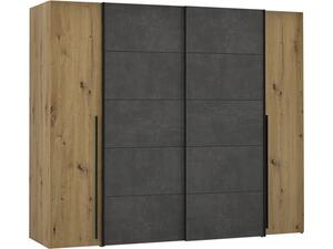 ΝΤΟΥΛΑΠΑ 4ΦΥΛΛΗ (2 ΣΥΡΟΜΕΝΑ-2 ΣΤΑΘΕΡΑ) LOIS HM2369.01 ARTISAN OAK-ΓΚΡΙ 271Χ62Χ210εκ.