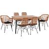 ΣΕΤ ΤΡΑΠΕΖΑΡΙΑΣ 7ΤΜΧ ALLEGRA HM10495 WICKER ΜΠΕΖ-ΜΕΤΑΛΛΟ ΜΑΥΡΟ