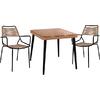 ΣΕΤ 3ΤΜΧ ALLEGRA WICKER ΜΕ ΤΡΑΠΕΖΙ 80X80X78Υ ΜΠΕΖ & ΜΑΥΡΟ ΧΡΩΜΑ HM10486