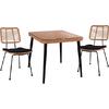 ΣΕΤ 3ΤΜΧ ALLEGRA WICKER ΜΕ ΤΡΑΠΕΖΙ 80X80Χ78Υ ΜΠΕΖ & ΜΑΥΡΟ ΧΡΩΜΑ HM10485