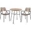 ΣΕΤ 3ΤΜΧ ALLEGRA WICKER ΜΕ ΤΡΑΠΕΖΙ Φ70Χ74Υ ΜΠΕΖ & ΜΑΥΡΟ ΧΡΩΜΑ HM10479