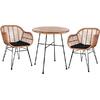 ΣΕΤ ΕΞΩΤΕΡΙΚΟΥ ΧΩΡΟΥ 3ΤΜΧ ALLEGRA HM10476 WICKER ΜΠΕΖ-ΜΕΤΑΛΛΟ ΜΑΥΡΟ
