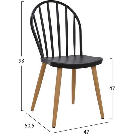 ΣΕΤ 5 ΤΜΧ ΤΡΑΠΕΖΙ 110x70x76 cm SONAMA ΜΕ ΜΑΥΡΑ ΠΟΔΙΑ & ΚΑΡΕΚΛΕΣ ΠΟΛΥΠΡΟΠΥΛΕΝΙΟΥ ΜΑΥΡΕΣ HM11010