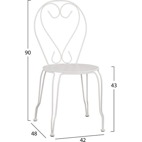 ΚΑΡΕΚΛΑ ΜΕΤΑΛΛΙΚΗ AMORE ΛΕΥΚΗ 42x48x90 εκ. HM5007.12