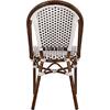 ΚΑΡΕΚΛΑ BISTRO ΑΛΟΥΜΙΝΙΟΥ BAMBOO LOOK ΜΕ ΛΕΥΚΟ-ΜΑΥΡΟ RATTAN HM5566.01 45x54x90Υεκ.