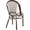 ΚΑΡΕΚΛΑ BISTRO ΑΛΟΥΜΙΝΙΟΥ BAMBOO LOOK ΜΕ ΛΕΥΚΟ-ΜΑΥΡΟ RATTAN HM5566.01 45x54x90Υεκ.
