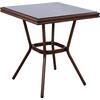 ΤΡΑΠΕΖΙ ΑΛΟΥΜΙΝΙΟΥ HARLOW 70X70X76  BAMBOO LOOK HM5568.03 ΚΑΦΕ ΜΕ ΓΥΑΛΙ