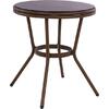 ΤΡΑΠΕΖΙ ΑΛΟΥΜΙΝΙΟΥ MOSES Φ70x76 εκ. BAMBOO LOOK HM5532.03 ΚΑΦΕ ΜΕ ΓΥΑΛΙ