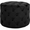 ΣΚΑΜΠΟ KASSIE ΜΑΥΡΟ ΒΕΛΟΥΔΟ ΤΥΠΟΥ CHESTERFIELD HM8406.04 Φ60x43Υ εκ.