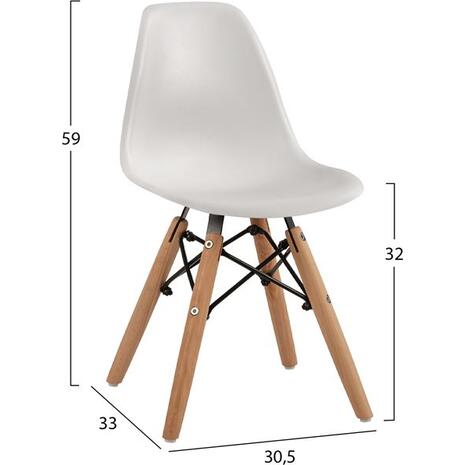 ΚΑΡΕΚΛΑ TWIST KID HM8453.01 ΞΥΛΙΝΑ ΠΟΔΙΑ Κ ΚΑΘΙΣΜΑ PP ΛΕΥΚΟ 31x34x55.5Υεκ (σετ 4 τεμαχίων)
