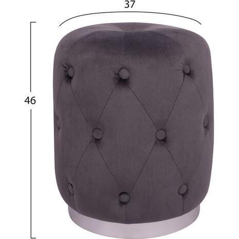 ΣΚΑΜΠΟ TORRIE HM8405.01 ΓΚΡΙ ΒΕΛΟΥΔΟ ΜΕ ΑΣΗΜΙ ΒΑΣΗ Φ37x46Υ εκ.