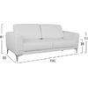 ΚΑΝΑΠΕΣ 3ΘΕΣΙΟΣ KENZIE HM3121.32 ΜΕ ΛΕΥΚΟ PU 190x81x81 εκ.