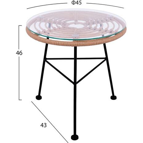 ΣΕΤ ΕΞΩΤΕΡΙΚΟΥ ΧΩΡΟΥ 3ΤΜΧ ALLEGRA HM10335 ΜΠΕΖ WICKER-ΜΕΤΑΛΛΟ