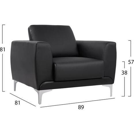 ΠΟΛΥΘΡΟΝΑ KENZIE HM3121.11 ΜΕ ΜΑΥΡΟ PU 89x81x81 εκ. (Μαύρο)