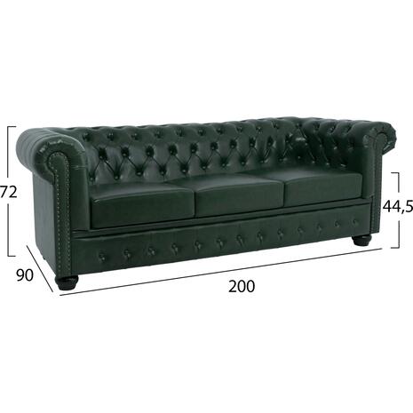 ΚΑΝΑΠΕΣ 3ΘΕΣΙΟΣ T.CHESTERFIELD HM3009.08 ΤΕΧΝΟΔΕΡΜΑ ΚΥΠΑΡΙΣΣΙ 208x90x73 εκ.