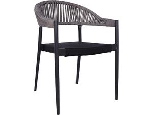 ΠΟΛΥΘΡΟΝΑ ΑΛΟΥΜΙΝΙΟΥ RAINA ΓΚΡΙ HM5299.02 ΜΕ ROUND WICKER ΑΝΟΙΧΤΟ ΓΚΡΙ 56x55x76Υεκ.