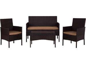 ΣΕΤ ΣΑΛΟΝΙ 4ΤΜΧ ΚΑΦΕ RATTAN HM5290.01 ΜΕ ΜΑΞΙΛΑΡΙΑ