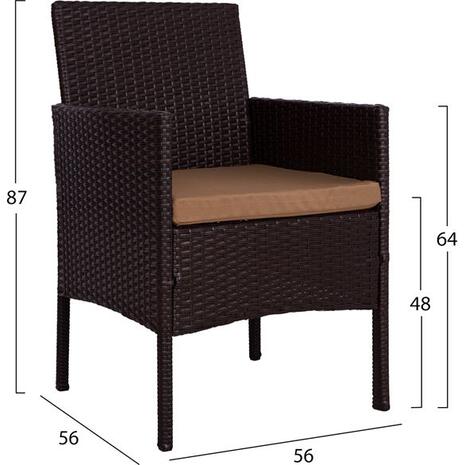ΣΕΤ ΣΑΛΟΝΙ 4ΤΜΧ ΚΑΦΕ RATTAN HM5290.01 ΜΕ ΜΑΞΙΛΑΡΙΑ