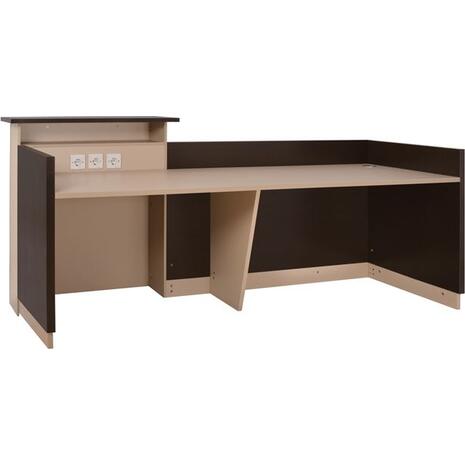 ΓΡΑΦΕΙΟ ΥΠΟΔΟΧΗΣ DALTON HM2068.01 ΜΕΛΑΜΙΝΗ ΣΕ WENGE-ΜΠΕΖ 240x80x106Υεκ.