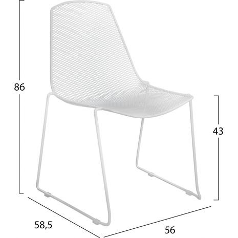 ΚΑΡΕΚΛΑ ΜΕΤΑΛΛΙΚΗ MESH ΛΕΥΚΗ URANIA HM8011.02 56x58,5x86cm (Λευκό)