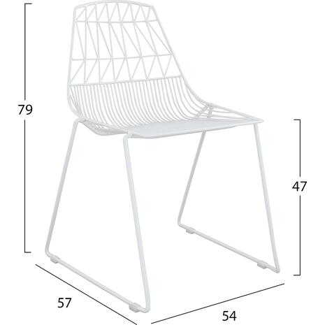 ΚΑΡΕΚΛΑ ΜΕΤΑΛΛΙΚΗ ΛΕΥΚΗ ICARUS HM8010.02 54x57x79cm (Λευκό)