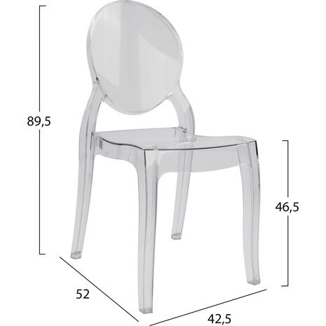 ΚΑΡEΚΛΑ ΤΡΑΠΕΖΑΡΙΑΣ ΑΚΡΥΛΙΚΗ ARAMIS HM0170 ΔΙΑΦΑΝΗ 34.5x50x90Υεκ. (σετ 4 τεμαχίων)