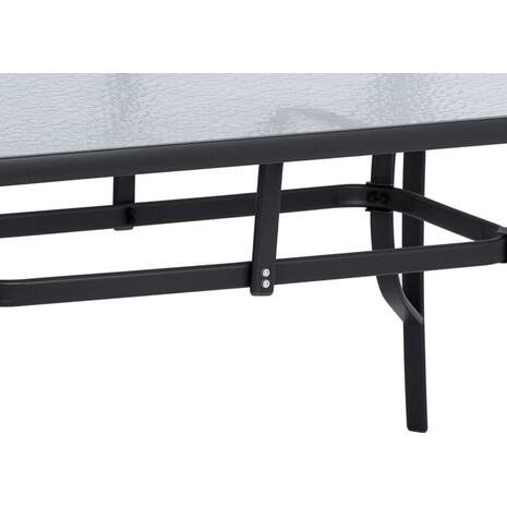 ΤΡΑΠΕΖΙ BRUNO 150X90Χ72Υεκ. ΓΚΡΙ ΜΕΤΑΛΛΙΚΟ ΜΕ ΓΥΑΛΙΝΗ ΕΠΙΦΑΝΕΙΑ HM5145.01