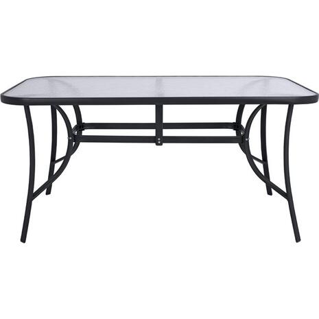 ΤΡΑΠΕΖΙ BRUNO 150X90Χ72Υεκ. ΓΚΡΙ ΜΕΤΑΛΛΙΚΟ ΜΕ ΓΥΑΛΙΝΗ ΕΠΙΦΑΝΕΙΑ HM5145.01