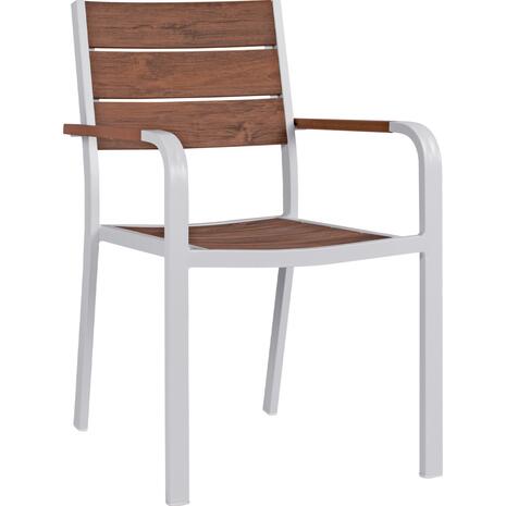ΠΟΛΥΘΡΟΝΑ ΑΛΟΥΜΙΝΙΟΥ SAGA ΛΕΥΚΗ ΜΕ POLYWOOD HM5127.01 55x56x85Υ εκ.