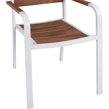 ΠΟΛΥΘΡΟΝΑ ΑΛΟΥΜΙΝΙΟΥ SAGA ΛΕΥΚΗ ΜΕ POLYWOOD HM5127.01 55x56x85Υ εκ.