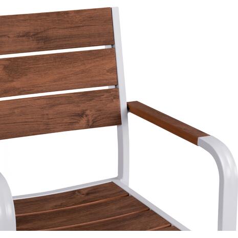 ΠΟΛΥΘΡΟΝΑ ΑΛΟΥΜΙΝΙΟΥ SAGA ΛΕΥΚΗ ΜΕ POLYWOOD HM5127.01 55x56x85Υ εκ.