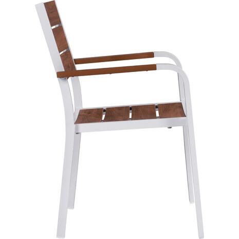 ΠΟΛΥΘΡΟΝΑ ΑΛΟΥΜΙΝΙΟΥ SAGA ΛΕΥΚΗ ΜΕ POLYWOOD HM5127.01 55x56x85Υ εκ.