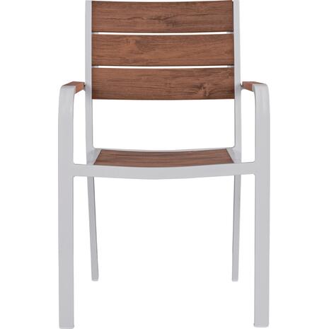 ΠΟΛΥΘΡΟΝΑ ΑΛΟΥΜΙΝΙΟΥ SAGA ΛΕΥΚΗ ΜΕ POLYWOOD HM5127.01 55x56x85Υ εκ.