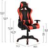 ΚΑΡΕΚΛΑ ΓΡΑΦΕΙΟΥ GAMING HM1062.01 SPEED ΜΑΥΡΟ ΚΟΚΚΙΝΟ PU 68,5 x 71,5 x 133,5 εκ.