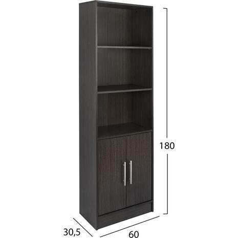 ΒΙΒΛΙΟΘΗΚΗ ΜΕΛΑΜΙΝΗΣ ENSLEY HM2027.01 ZEBRANO 60X30X180 εκ.