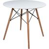 ΤΡΑΠΕΖΙ MINIMAL ΣΤΡΟΓΓΥΛΟ HM0059.01 MDF ΣΕ ΛΕΥΚΟ-ΠΟΔΙΑ ΟΞΙΑΣ ΦΥΣΙΚΟ Φ80Χ72Υεκ.
