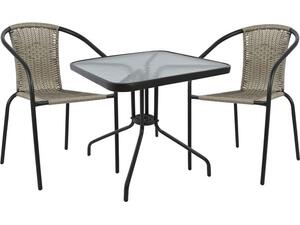 ΣΕΤ ΤΡΑΠΕΖΑΡΙΑΣ 3ΤΜΧ ΜΕ 2 ΚΑΡΕΚΛΕΣ & ΤΡΑΠΕΖΙ 70x70 HM5182.01