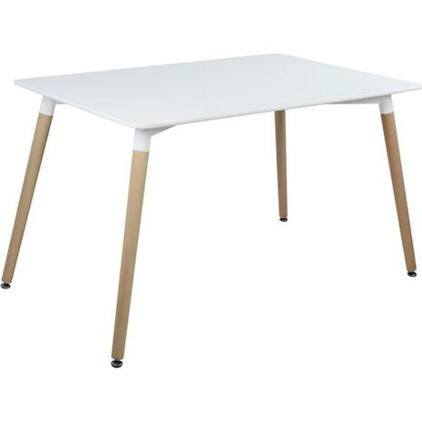 ΤΡΑΠΕΖΙ MINIMAL HM008.01 ΛΕΥΚΟ MDF, ΞΥΛΙΝΑ ΠΟΔΙΑ ΟΞΙΑ, 120Χ80X73Υ ΕΚ.