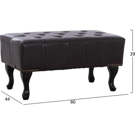 ΤΑΜΠΟΥΡΕ ΥΠΟΠΟΔΙΟ T.CHESTERFIELD EMMA HM226.01 PU 80x44x39Y εκ.ΣΚ.ΚΑΦΕ