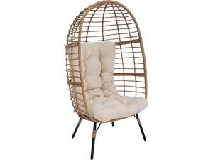 ΠΟΛΥΘΡΟΝΑ Τ.ΦΩΛΙΑ RATTAN HM5869.01 ΜΕΤΑΛ. ΠΟΔΙΑ ΜΑΥΡΑ 77x72x148 εκ.