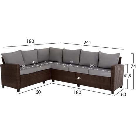 ΣΕΤ ΣΑΛΟΝΙ ΓΩΝΙΑ TRANQUILITY HM5895.02 5ΤΜΧ ΜΕ 2 ΣΚΑΜΠΟ ΚΑΙ ΤΡΑΠΕΖΙ ΚΑΦΕ