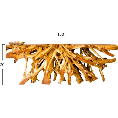 ΚΟΝΣΟΛΑ HM9369 ΑΠΟ ΜΑΣΙΦ ΞΥΛΟ ΤEAK ΦΥΣΙΚΟ 150Χ40Χ70Y EK.