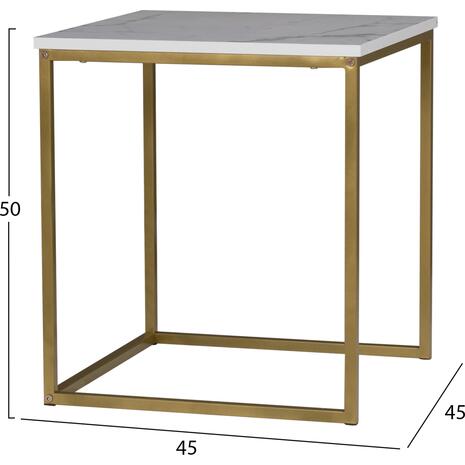 ΖΙΓΚΟΝ GRELAY 2 ΤΕΜ MDF ΟΨΗ ΜΑΡΜΑΡΟΥ & ΜΕΤΑΛΛΟ HM8762.11 45Χ45Χ50εκ. & 37Χ37Χ43 εκ.