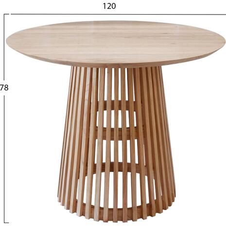 ΤΡΑΠΕΖΙ ΤΡΑΠΕΖΑΡΙΑΣ FRANTZ HM9388.01 ΜΑΣΙΦ ΞΥΛΟ MINDI ΦΥΣΙΚΟ Φ120X78Υ