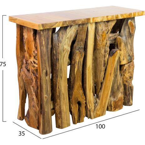 ΚΟΝΣΟΛΑ HM9336 ΑΠΟ ΜΑΣΙΦ ΞΥΛΟ ΤEAK ΦΥΣΙΚΟ 100X35X75Y εκ.